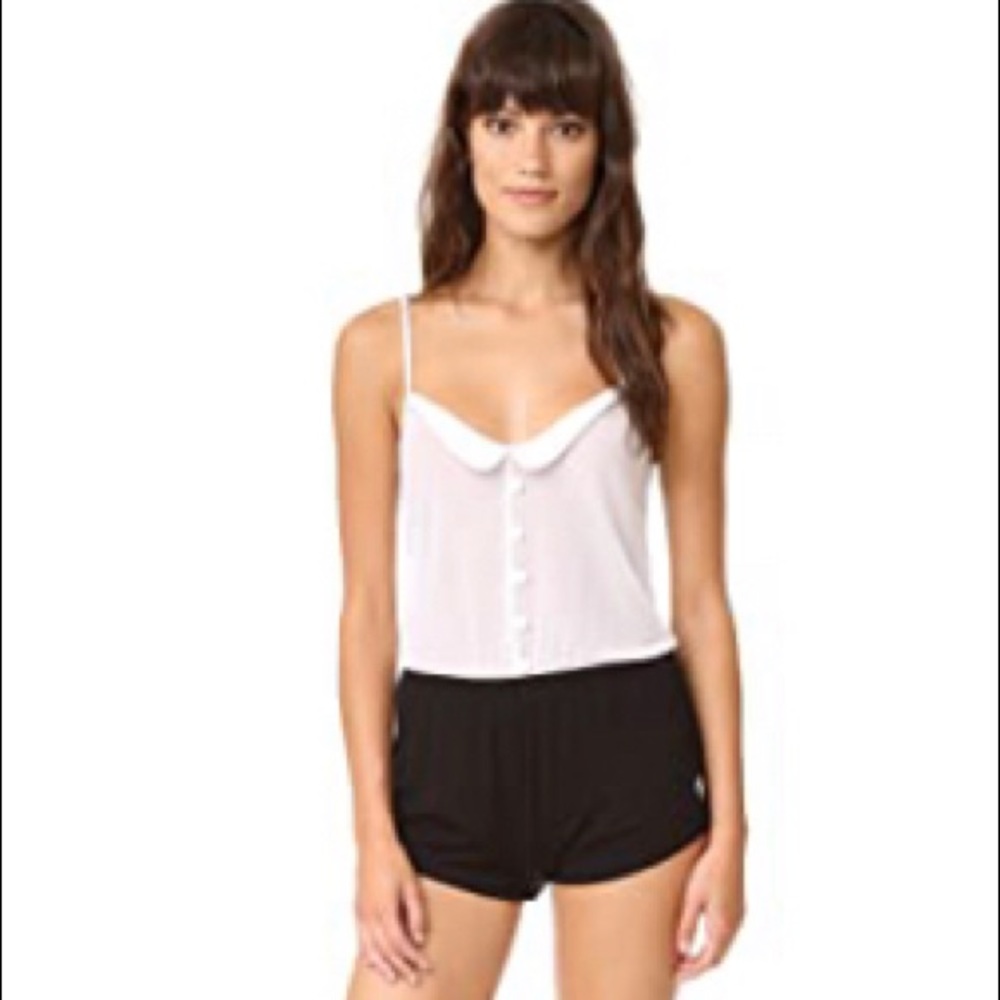 Wildfox Intimates Collared Romper Tuxedo Playsuit